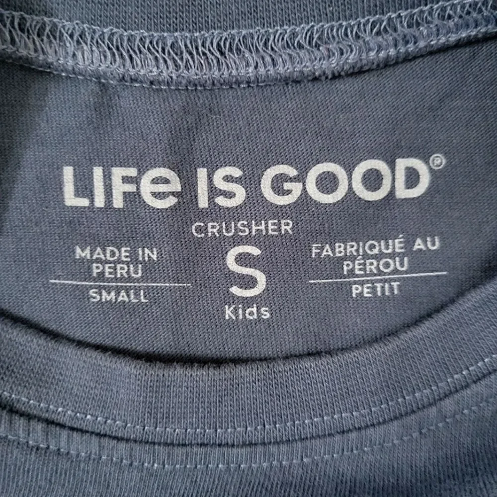 Life Is Good® Kids PEACE LOVE CUPCAKES Crusher Blue Short Sleeve Tee